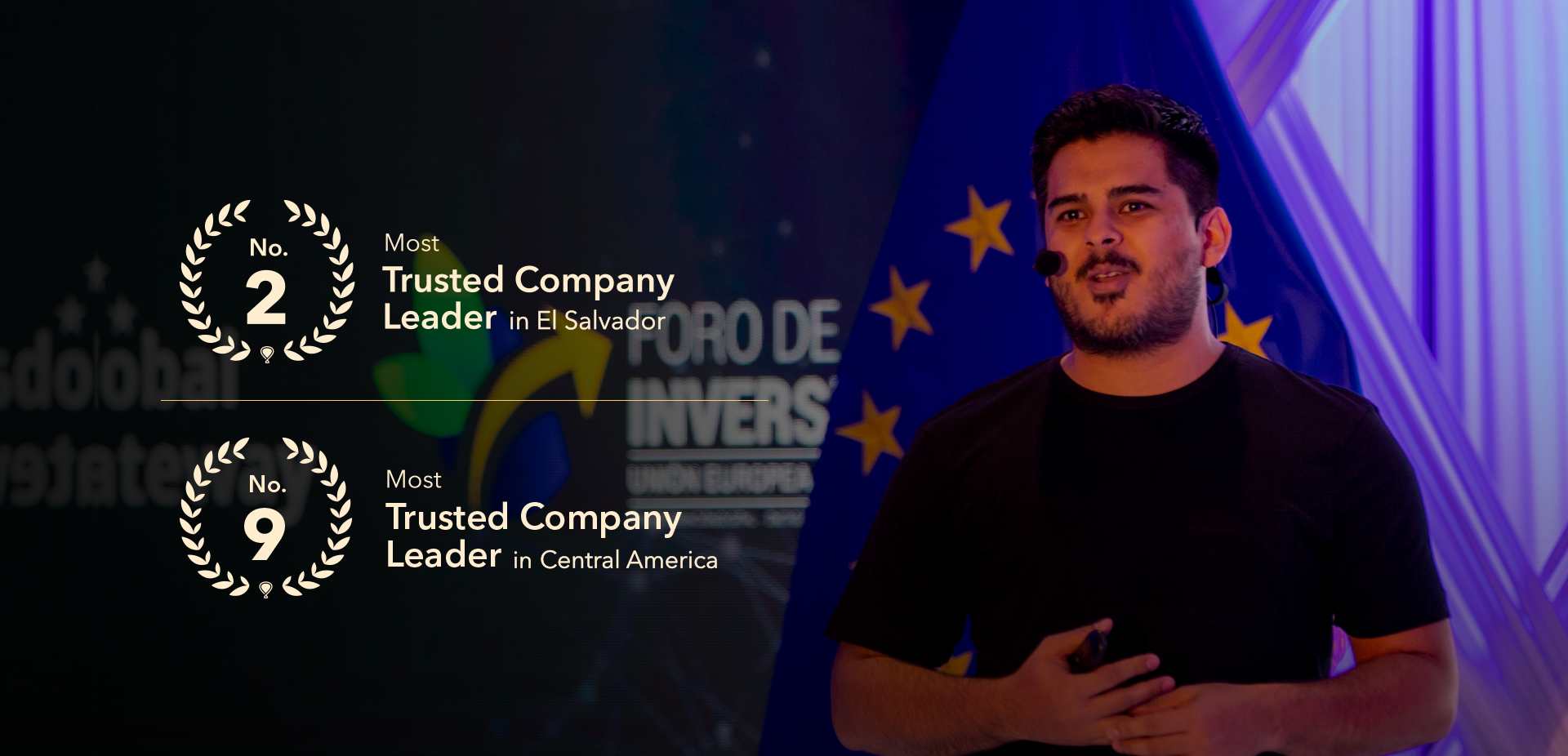 Elaniin's CEO, Adrián Goméz is recognized as the number 2 most trusted company leader in El Salvador and the number 9 most trusted company leader in Central America by Estrategia y Negocio Magazine 