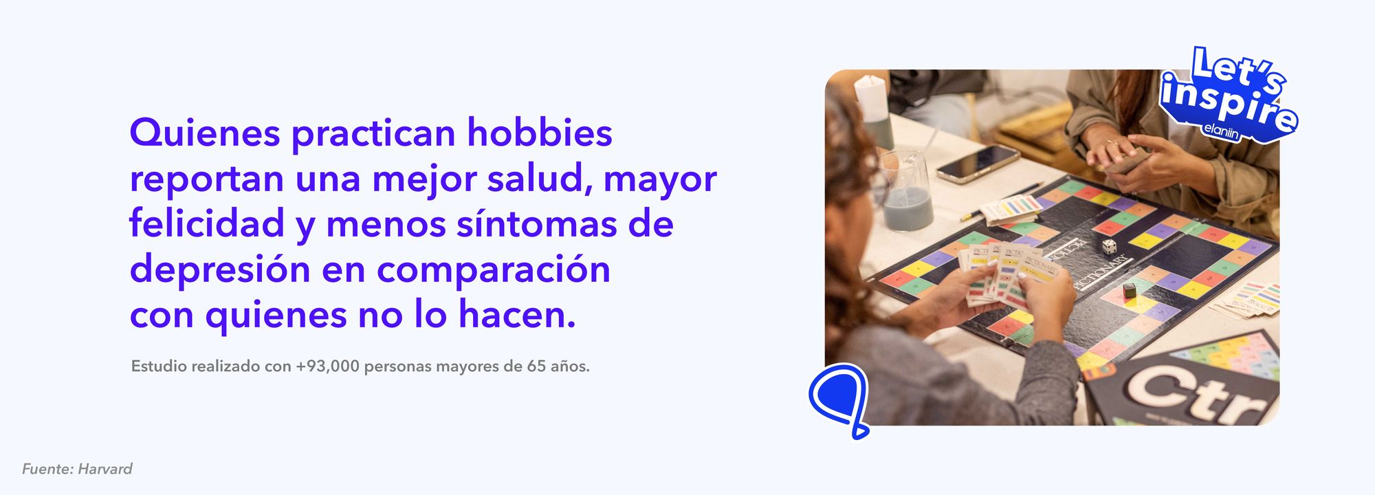 Personas jugando un juego de mesa, representando la importancia de los hobbies para el bienestar y la salud mental.